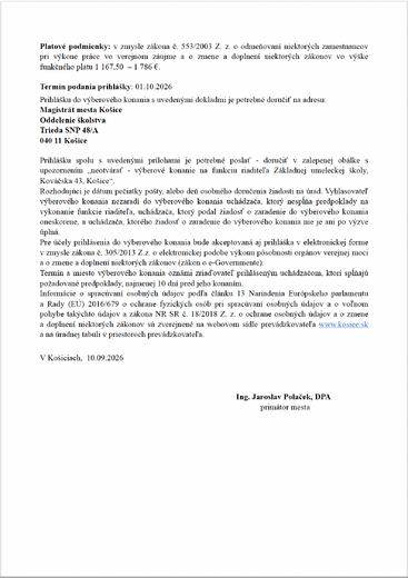 vyberove konanie na funkciu riaditela 2s