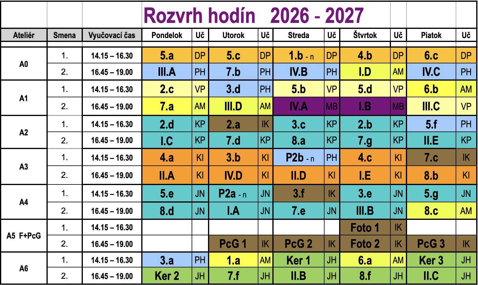 Rozvrh hodin 17-08-26